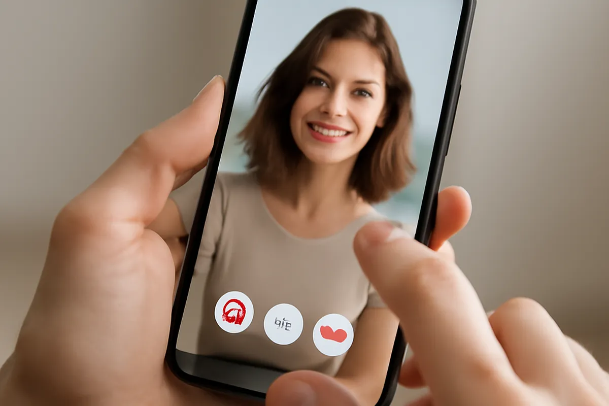 Interface d'application de rencontre numérique sur smartphone avec profils suggérés