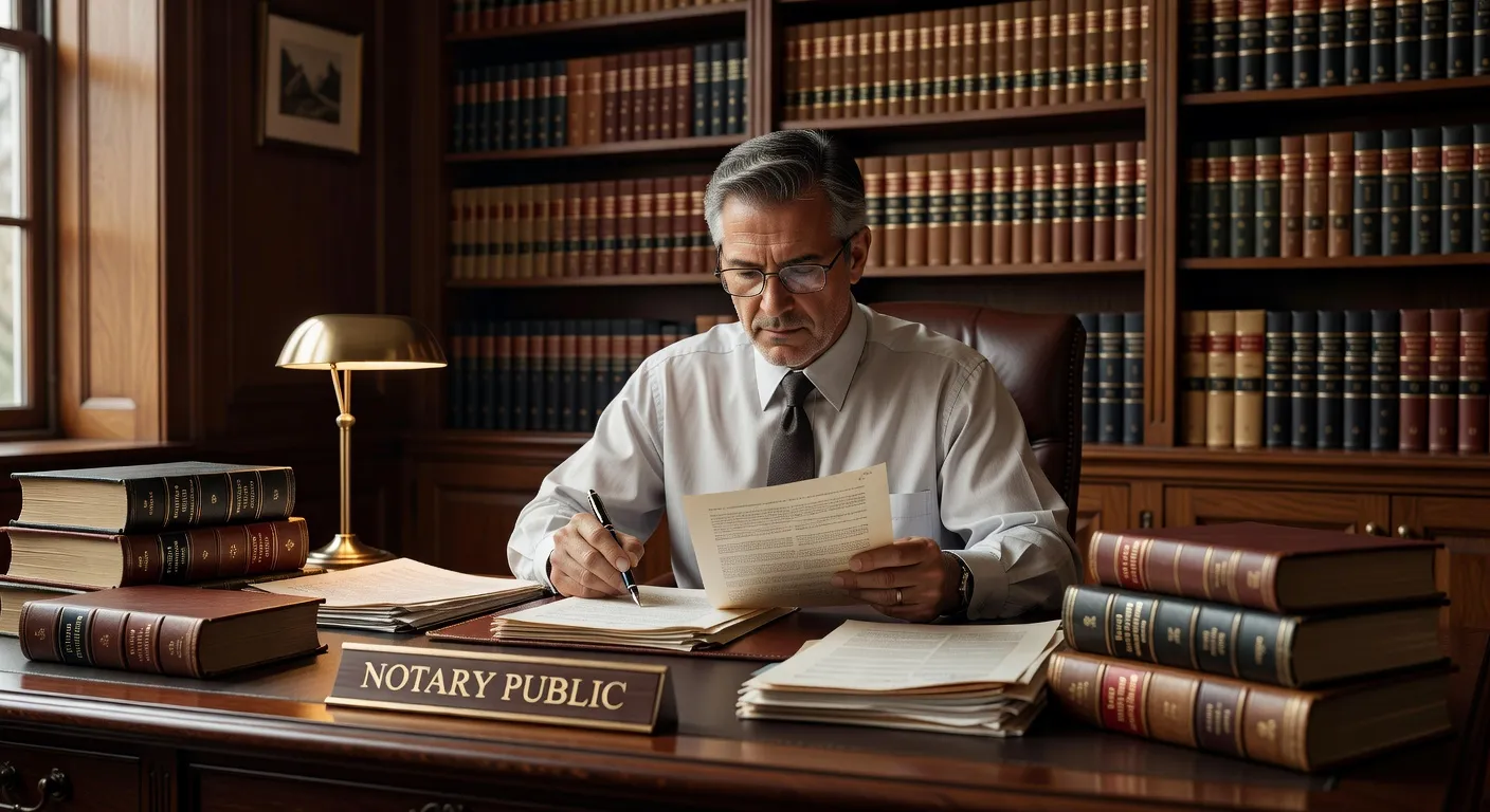 Notaire en consultation, documents juridiques de succession internationale