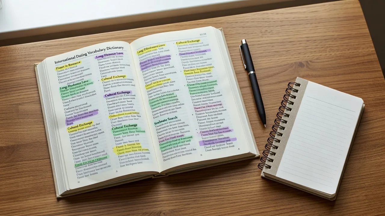 Dictionnaire ouvert avec les termes clés de la rencontre internationale 2026